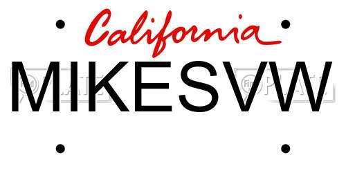 MIKESVW California License Plate