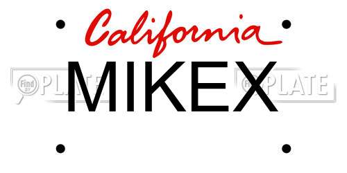 MIKEX California License Plate