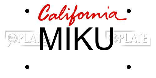 MIKU California License Plate