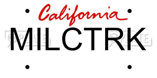 MILCTRK California License Plate