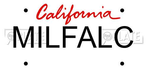 MILFALC California License Plate