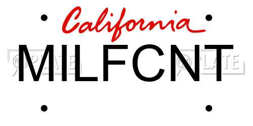 MILFCNT California License Plate