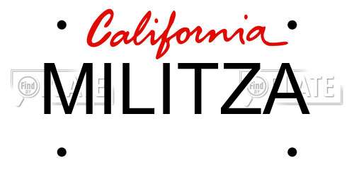 MILITZA California License Plate