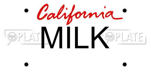 MILK California License Plate