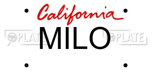 MILO California License Plate