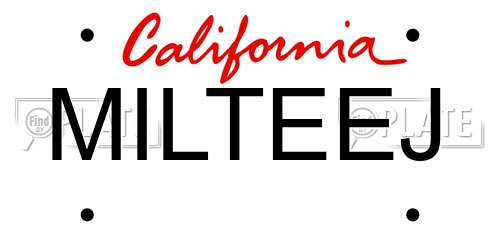 MILTEEJ California License Plate
