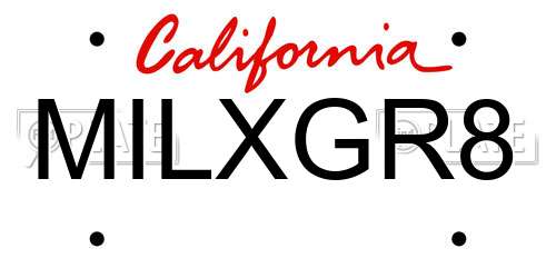 MILXGR8 California License Plate