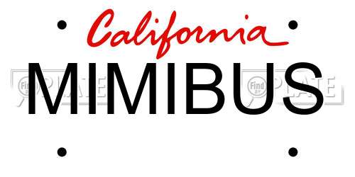 MIMIBUS California License Plate