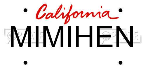 MIMIHEN California License Plate