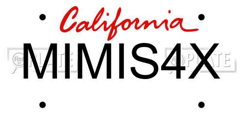 MIMIS4X California License Plate