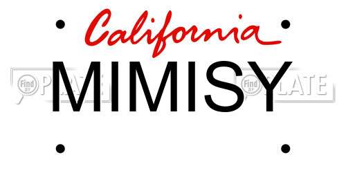 MIMISY California License Plate