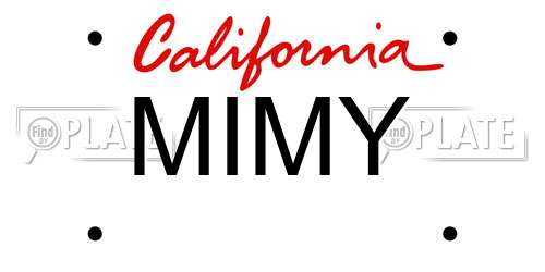 MIMY California License Plate
