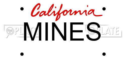 MINES California License Plate