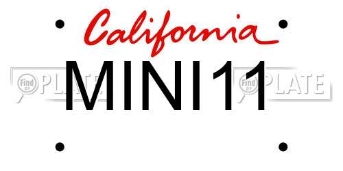 MINI11 California License Plate