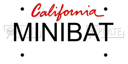 MINIBAT California License Plate
