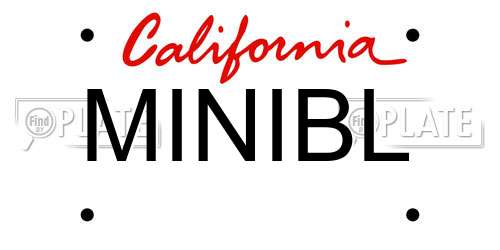MINIBL California License Plate
