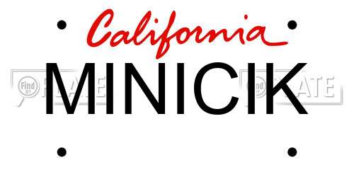 MINICIK California License Plate