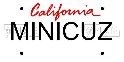 MINICUZ California License Plate