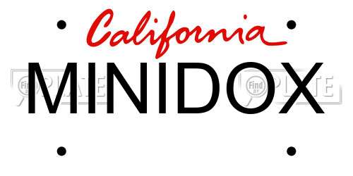 MINIDOX California License Plate