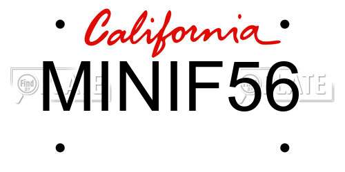 MINIF56 California License Plate