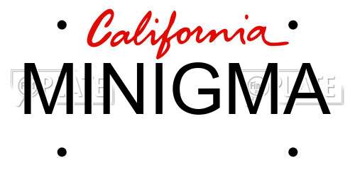 MINIGMA California License Plate