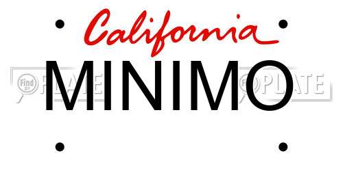 MINIMO California License Plate