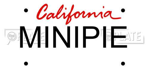 MINIPIE California License Plate