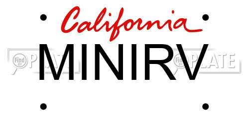 MINIRV California License Plate