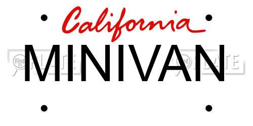 MINIVAN California License Plate