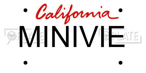 MINIVIE California License Plate