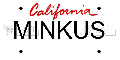 MINKUS California License Plate