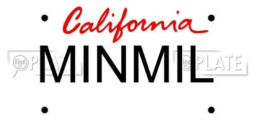 MINMIL California License Plate