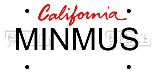 MINMUS California License Plate