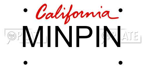 MINPIN California License Plate