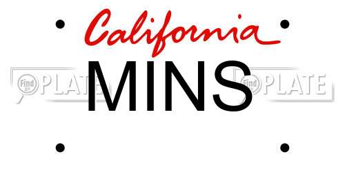 MINS California License Plate