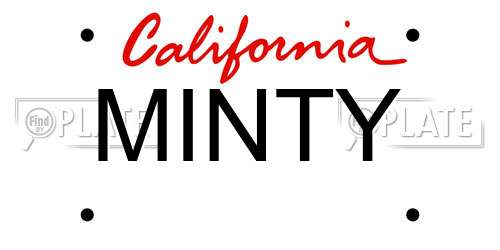 MINTY California License Plate