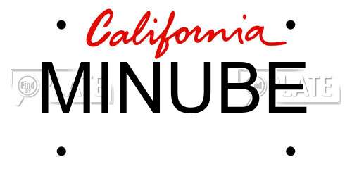 MINUBE California License Plate