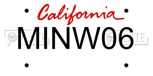 MINW06 California License Plate