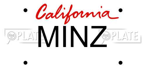 MINZ California License Plate
