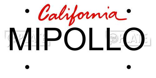 MIPOLLO California License Plate