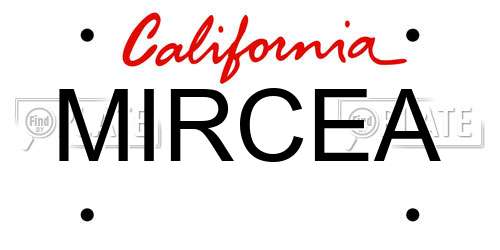 MIRCEA California License Plate