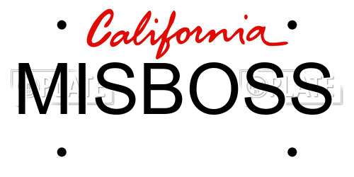 MISBOSS California License Plate