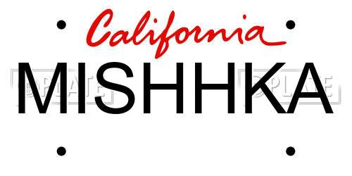 MISHHKA California License Plate