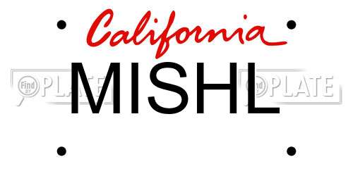 MISHL California License Plate