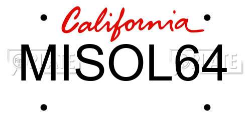 MISOL64 California License Plate