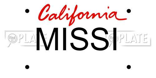 MISSI California License Plate