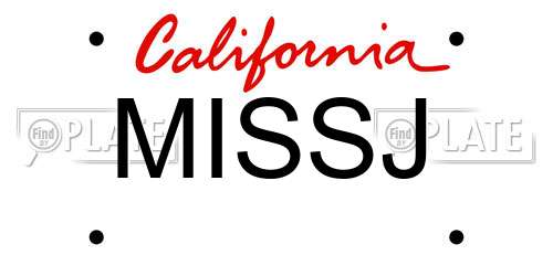 MISSJ California License Plate
