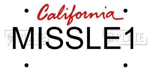 MISSLE1 California License Plate