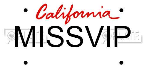 MISSVIP California License Plate