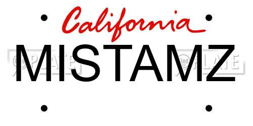 MISTAMZ California License Plate